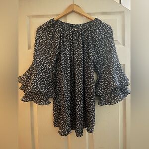 Floral Navy Blue and White Women's Top by chaps